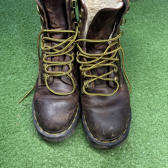 Dr. Martens 1460 Pascal Boots Men's 8, Brown Leather Combat Lace-Up AirWair - Picture 2 of 11